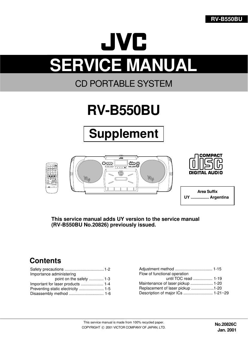 Jvc RVB 550 Service Manual