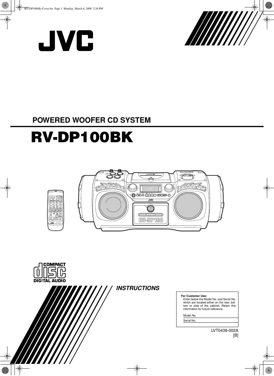 Jvc RVDP 100 Owners Manual