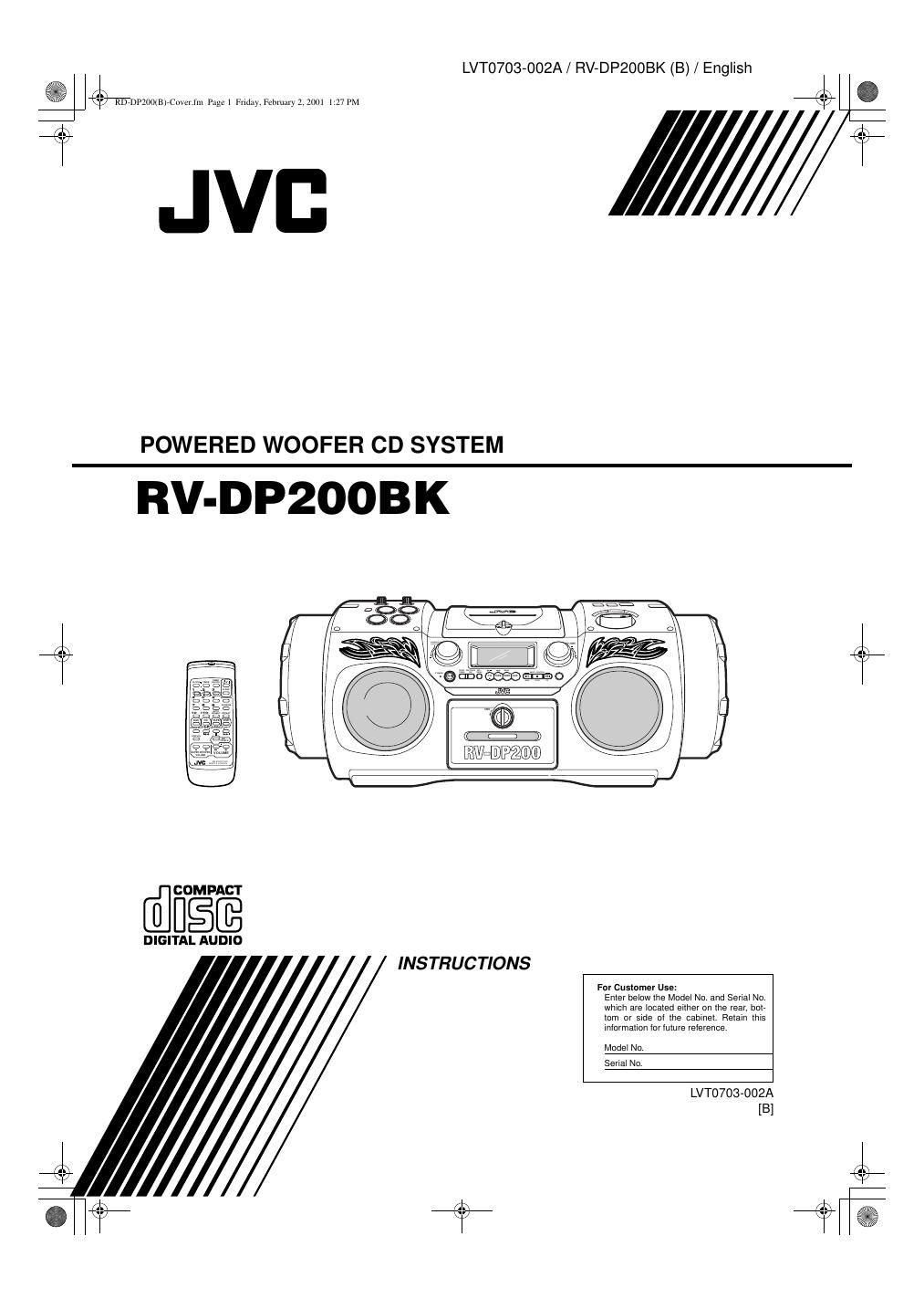 Jvc RVDP 200 BK Owners Manual