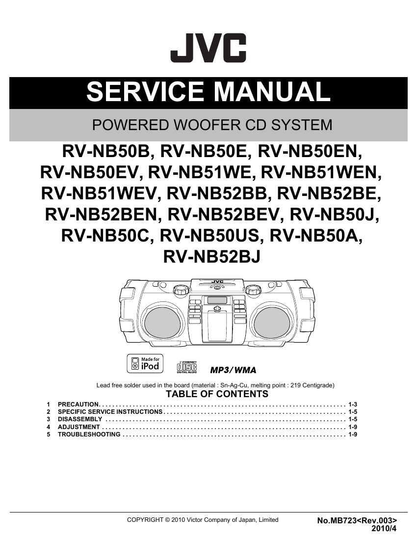 Jvc RVNB 50 B Service Manual
