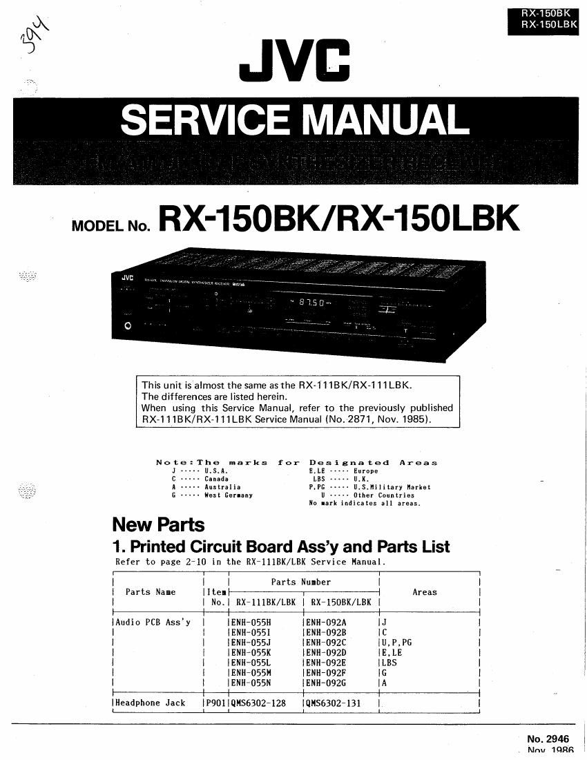 Jvc RX 150 BK Service Manual