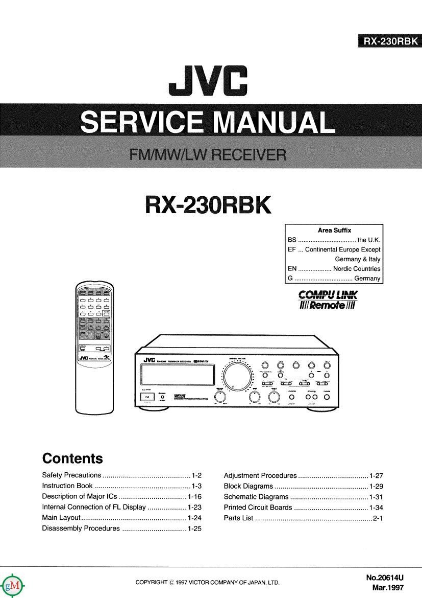 Jvc RX 230 RBK Service Manual