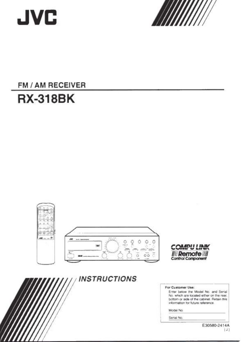 Jvc RX 318 BK Owners Manual