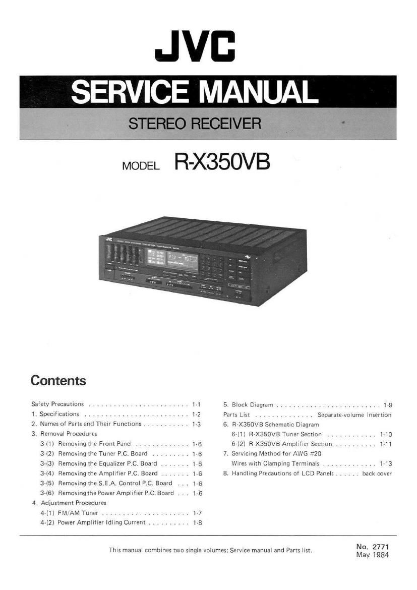 Jvc RX 350 VB Service Manual
