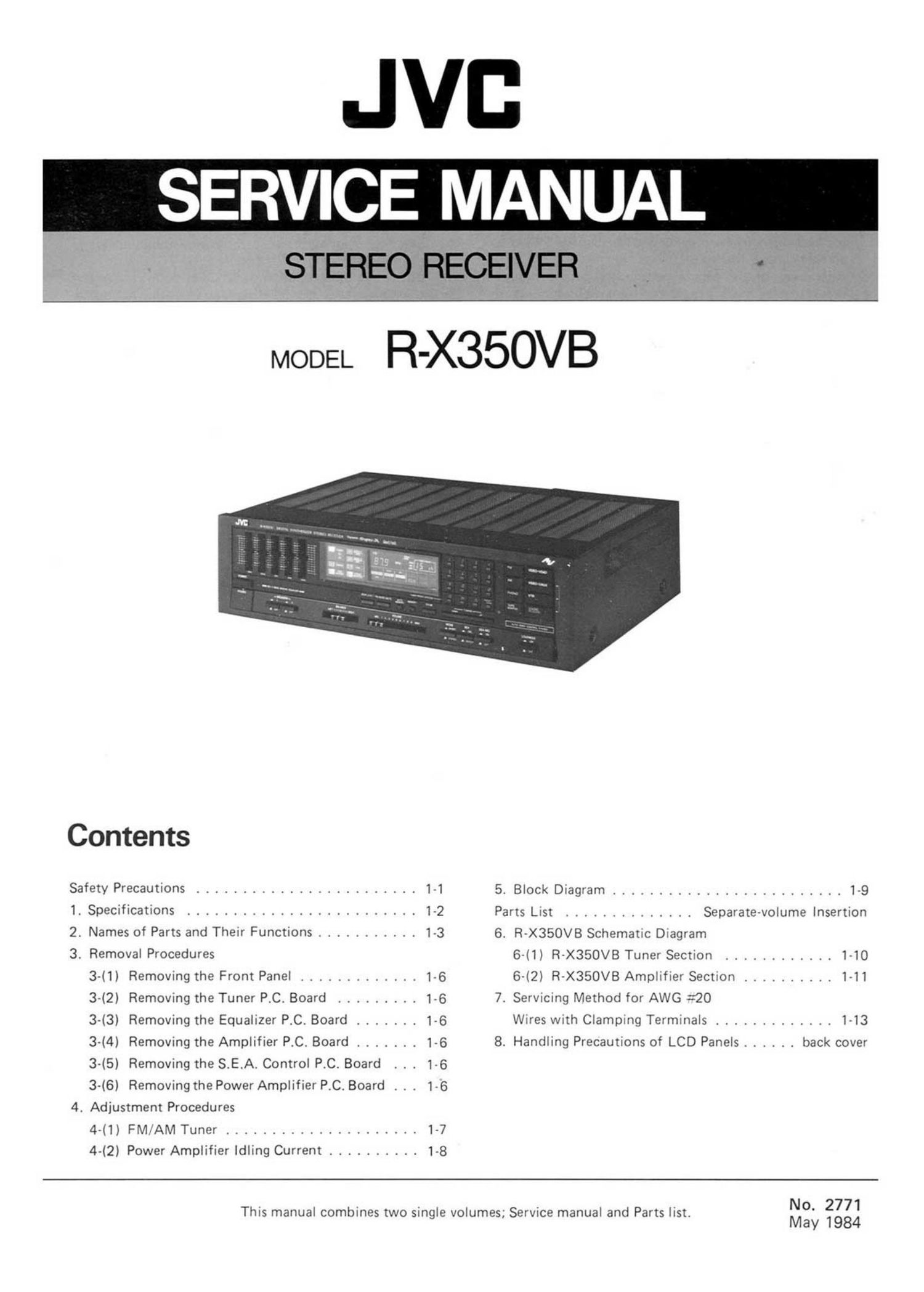 Jvc RX 350 VBK Service Manual
