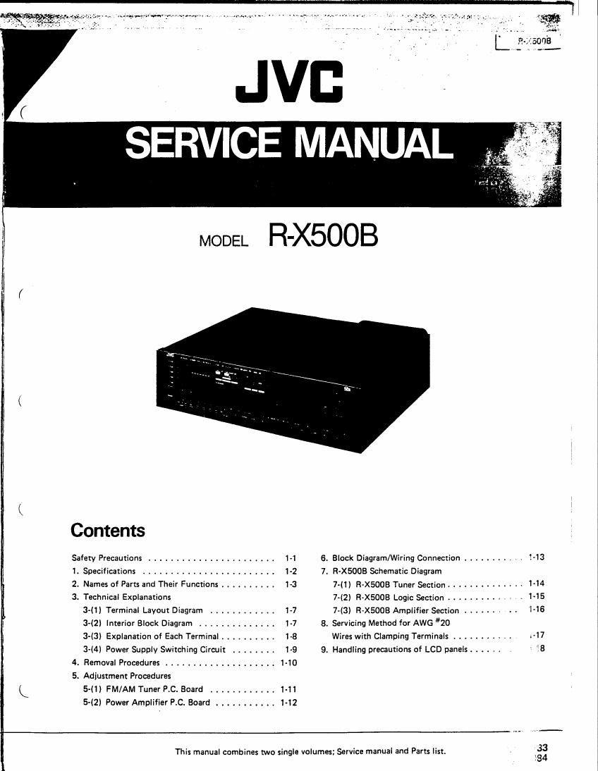 Jvc RX 500 B Service Manual