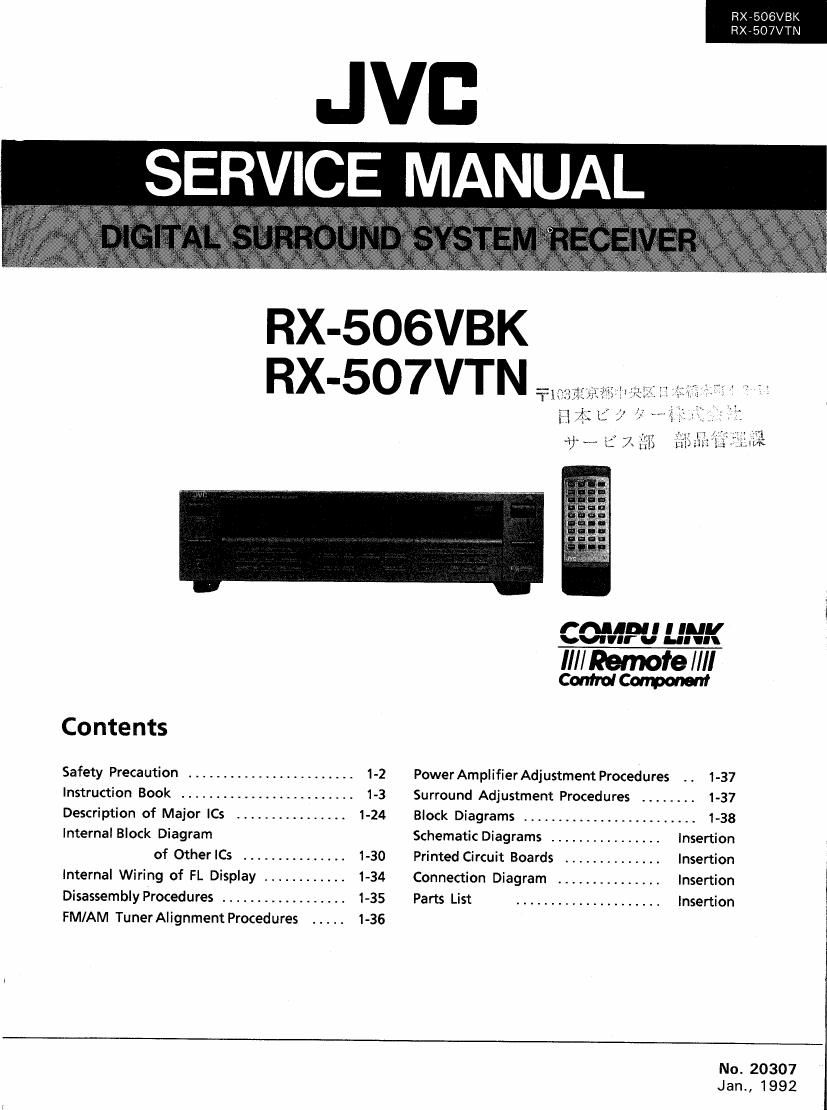 Jvc RX 506 VBK Service Manual