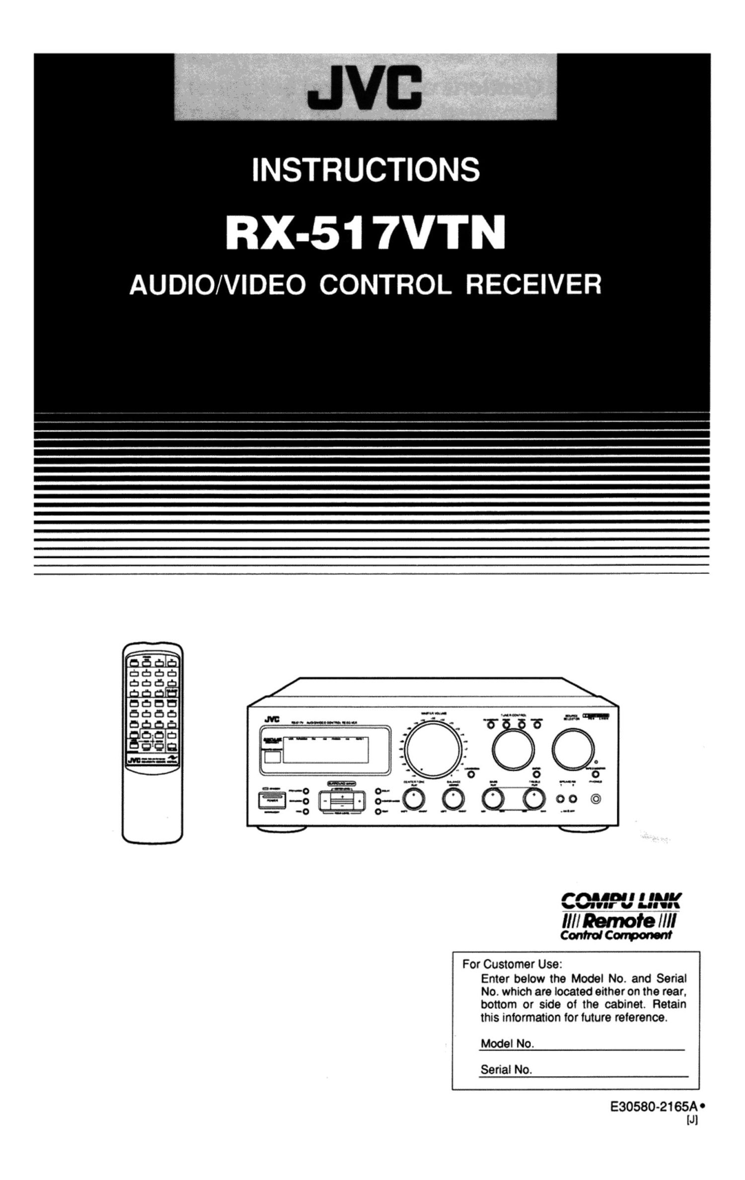 Jvc RX 517 VTN Owners Manual