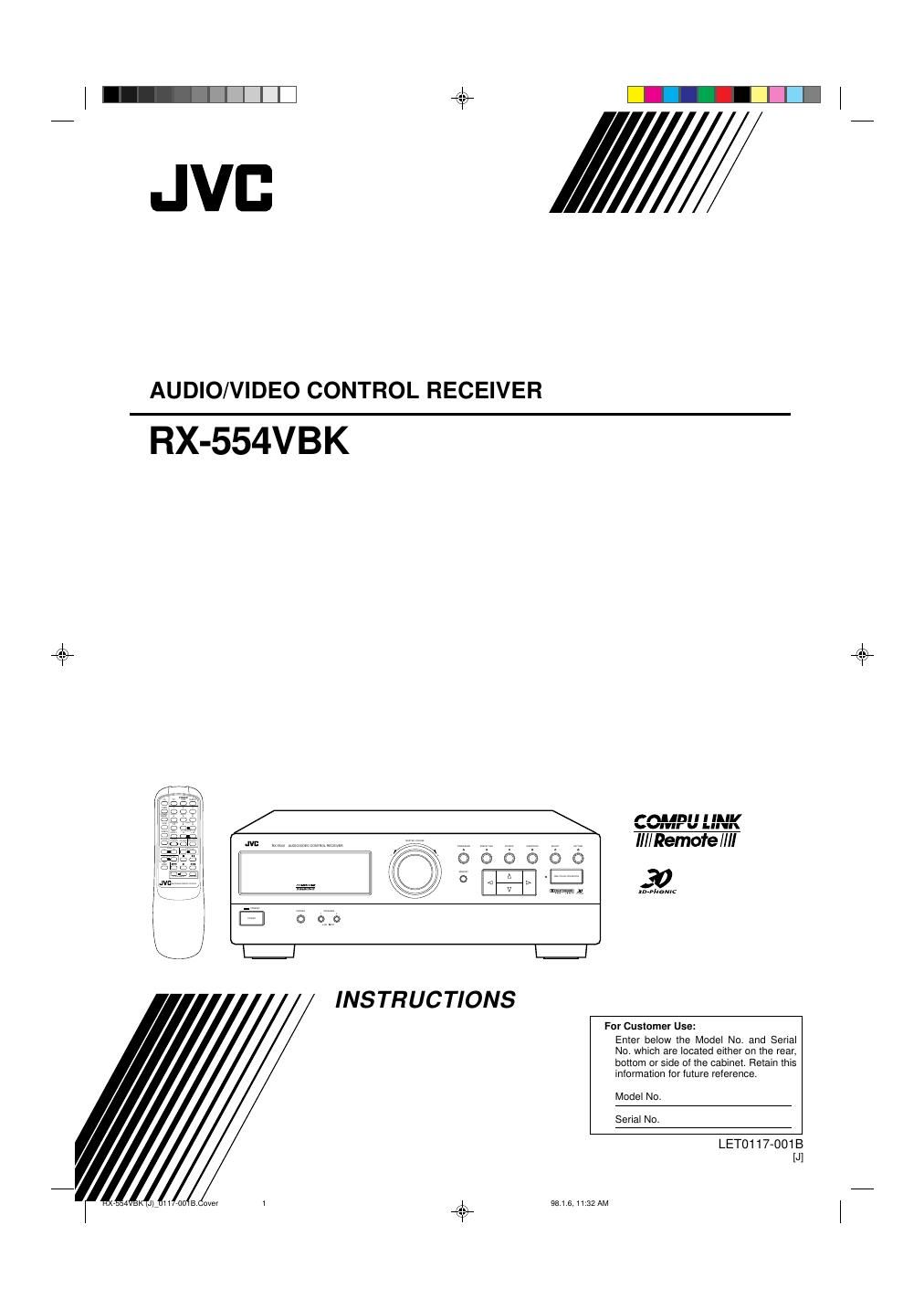 Jvc RX 554 RBK Owners Manual