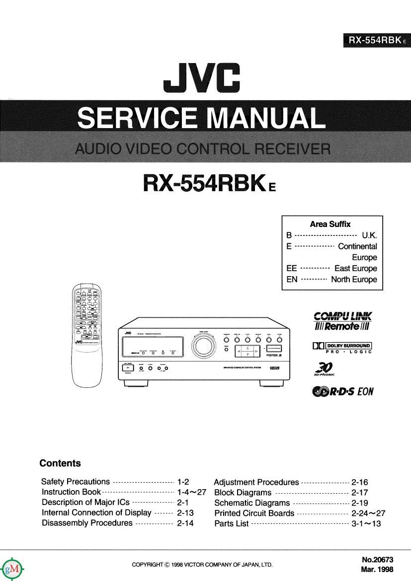 Jvc RX 554 RBK Service Manual