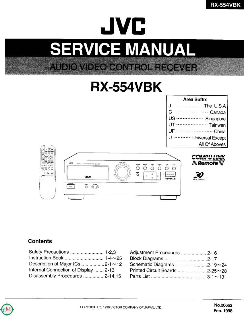 Jvc RX 554 VBK Service Manual