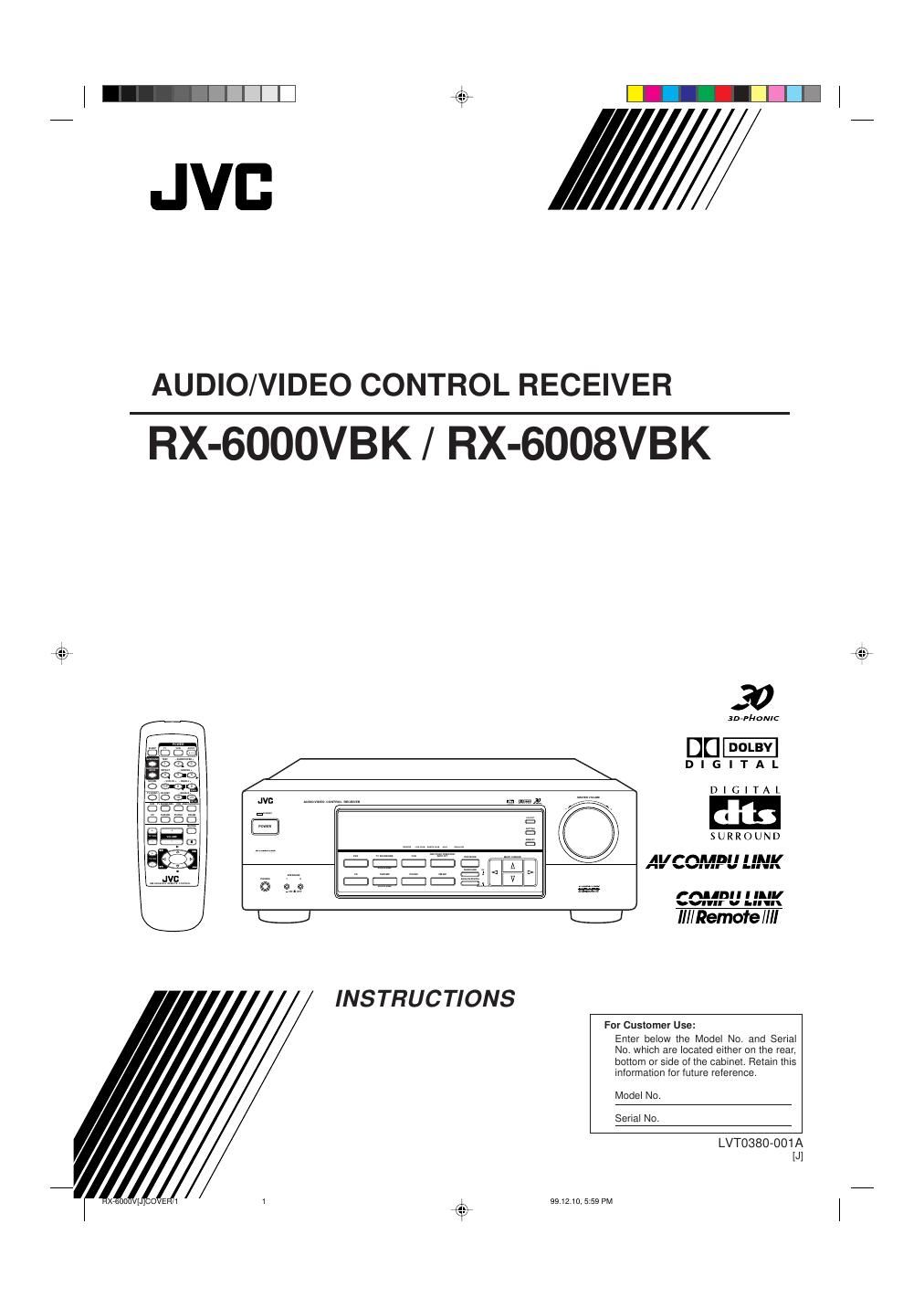 Jvc RX 6008 VBK Owners Manual