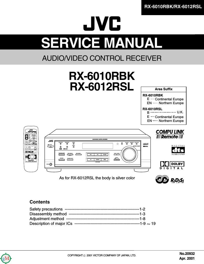 Jvc RX 6012 RSL Service Manual
