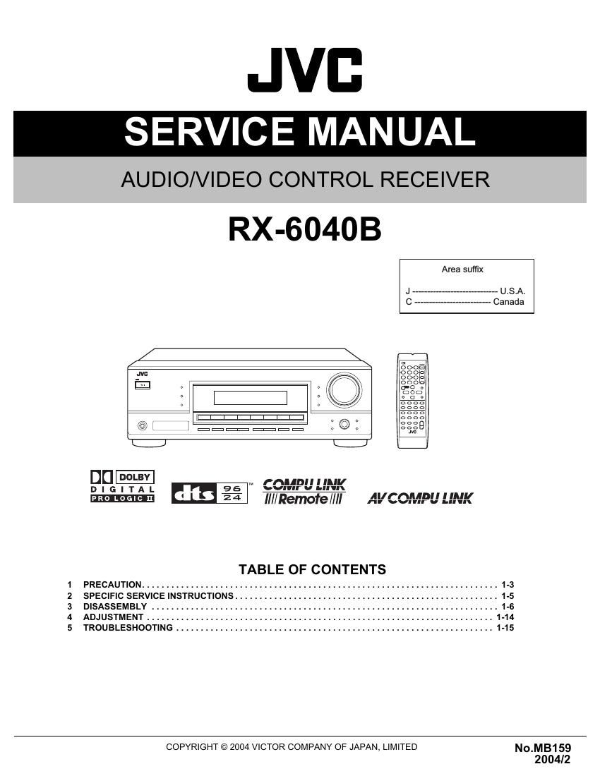 Jvc RX 6040 B Service Manual