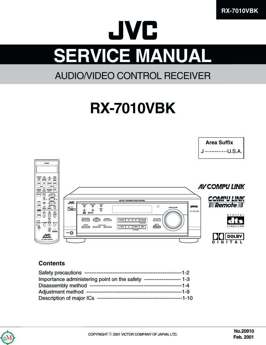 Jvc RX 7010 VBK Service Manual