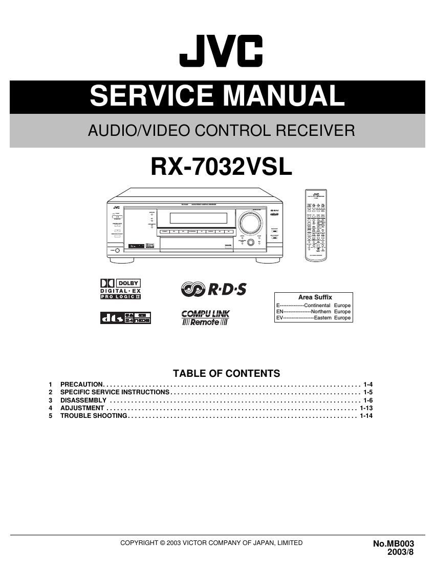 Jvc RX 7032 VSL Service Manual
