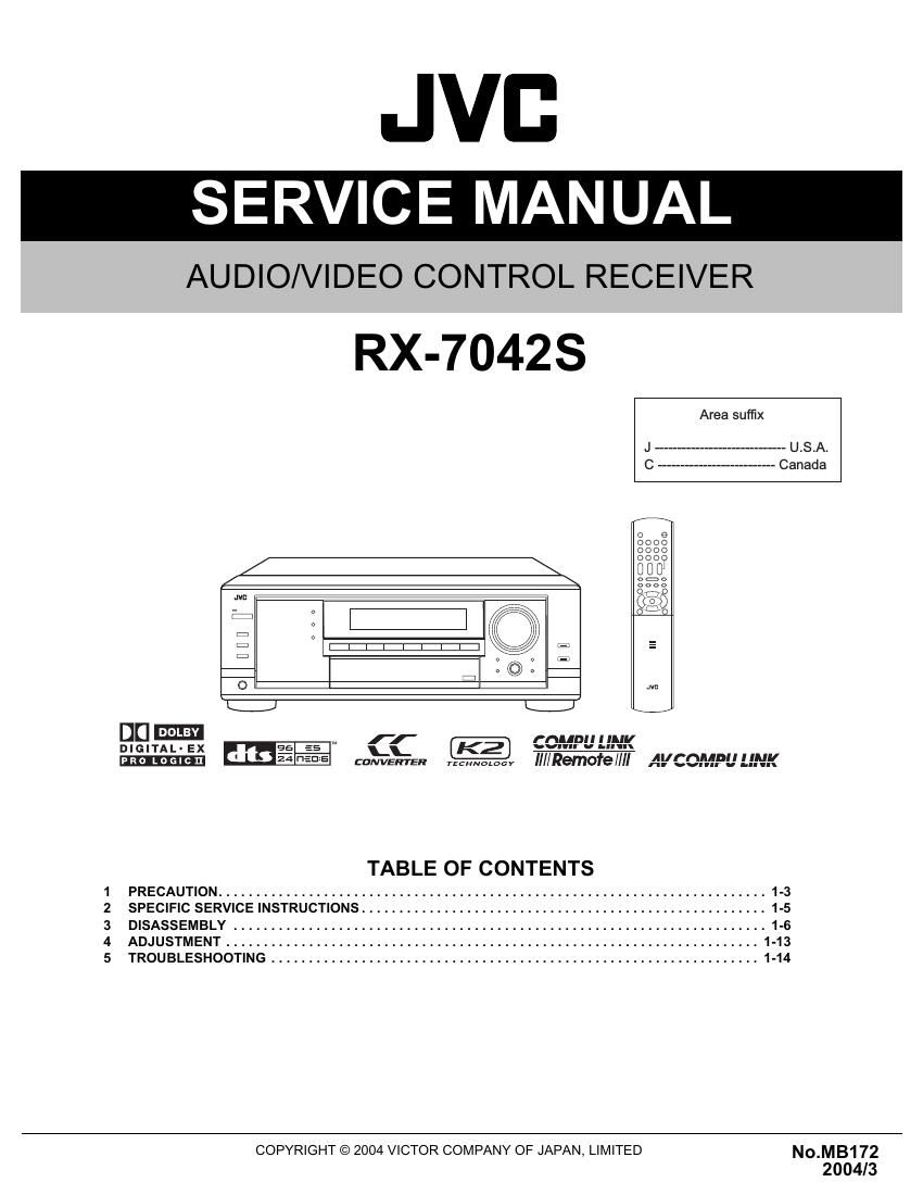 Jvc RX 7042 S Service Manual