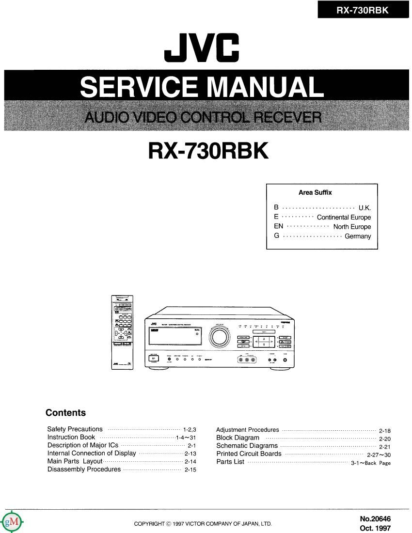 Jvc RX 730 RBK Service Manual