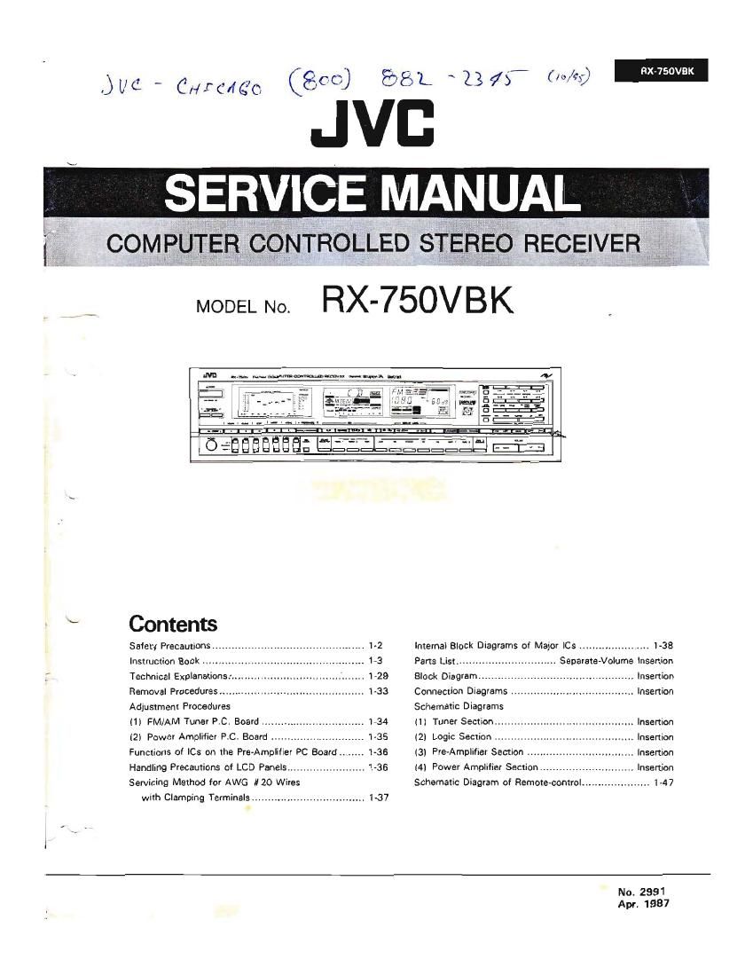 Jvc RX 750VBK Service Manual