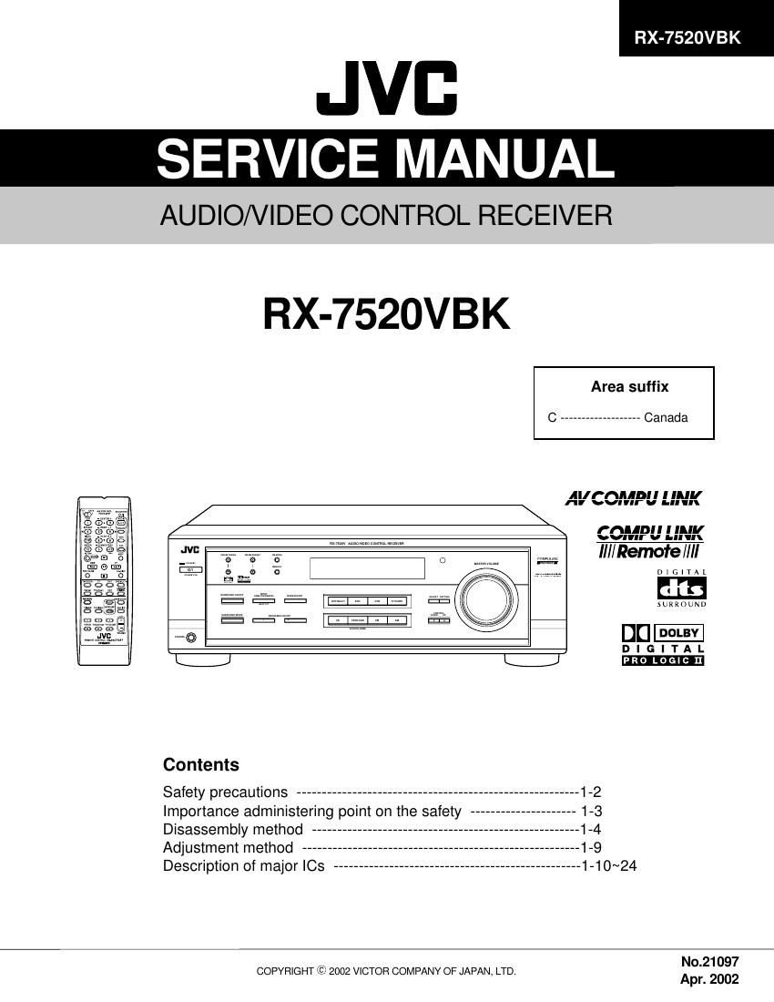 Jvc RX 7520 VBK Service Manual