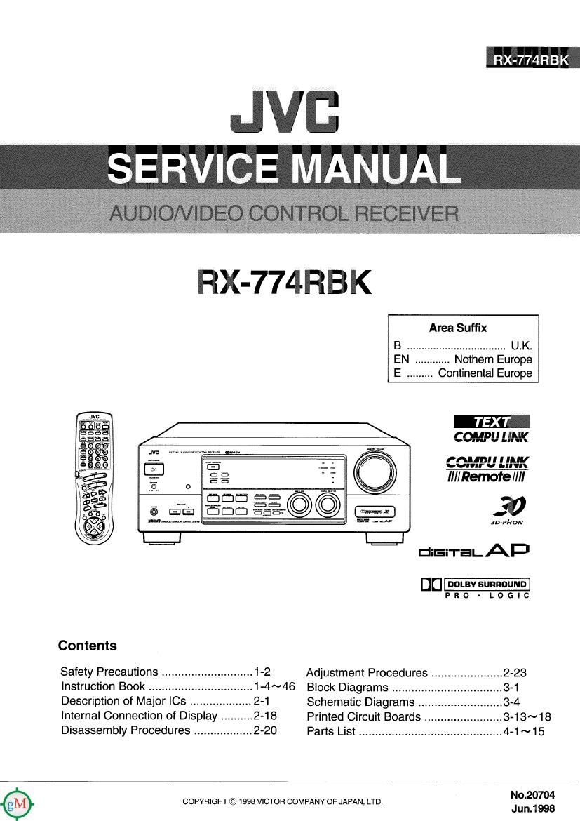 Jvc RX 774 RBK Service Manual