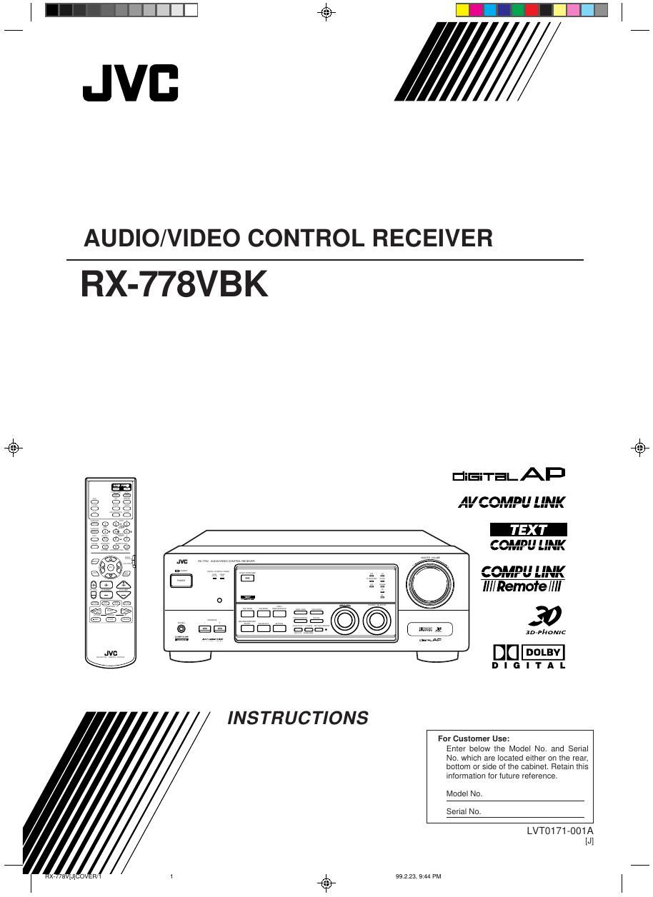 Jvc RX 778 VBK Owners Manual