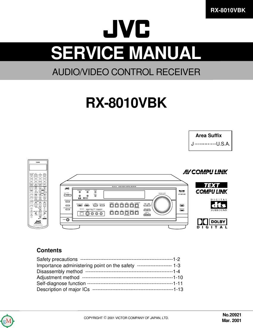 Jvc RX 8010 VBK Service Manual