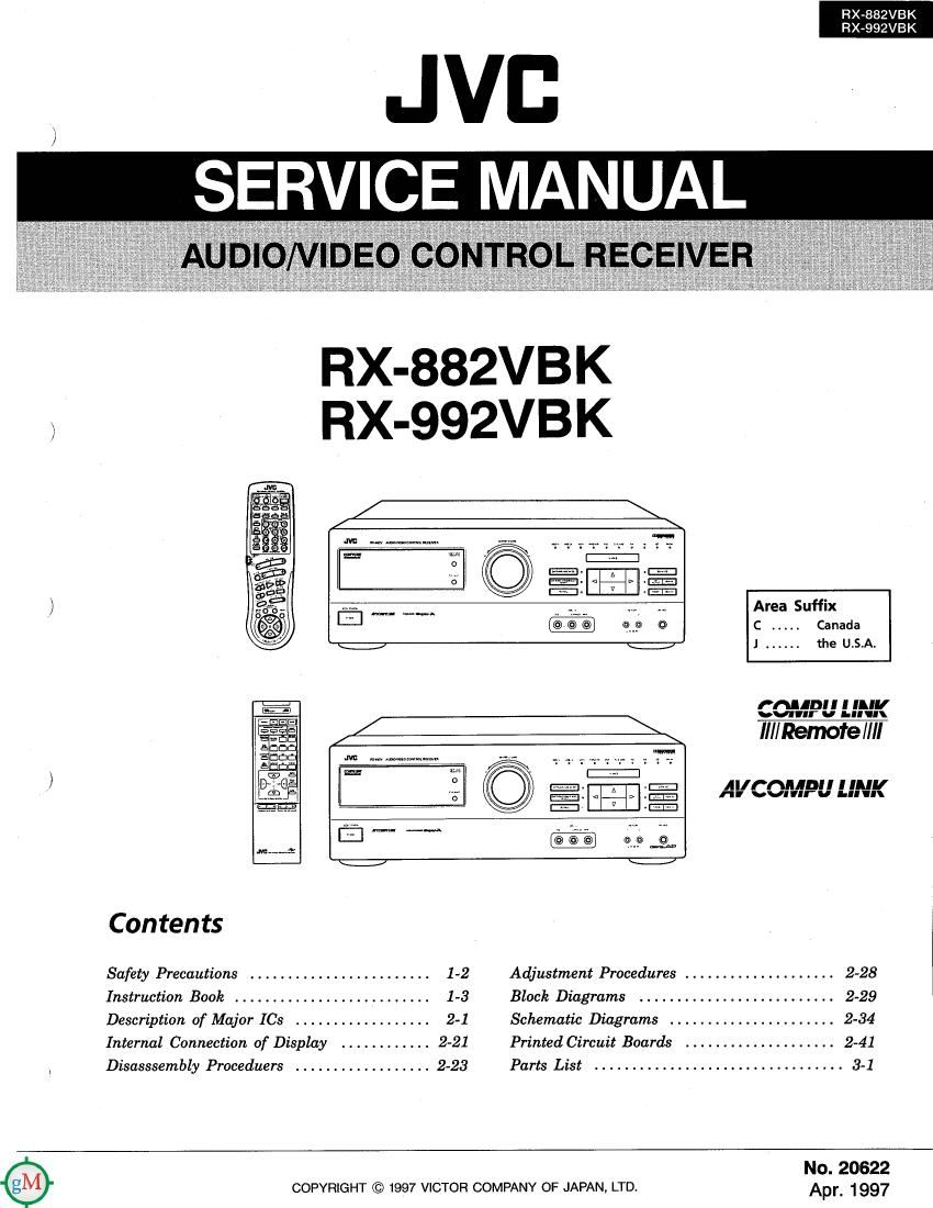 Jvc RX 882 VBK Service Manual