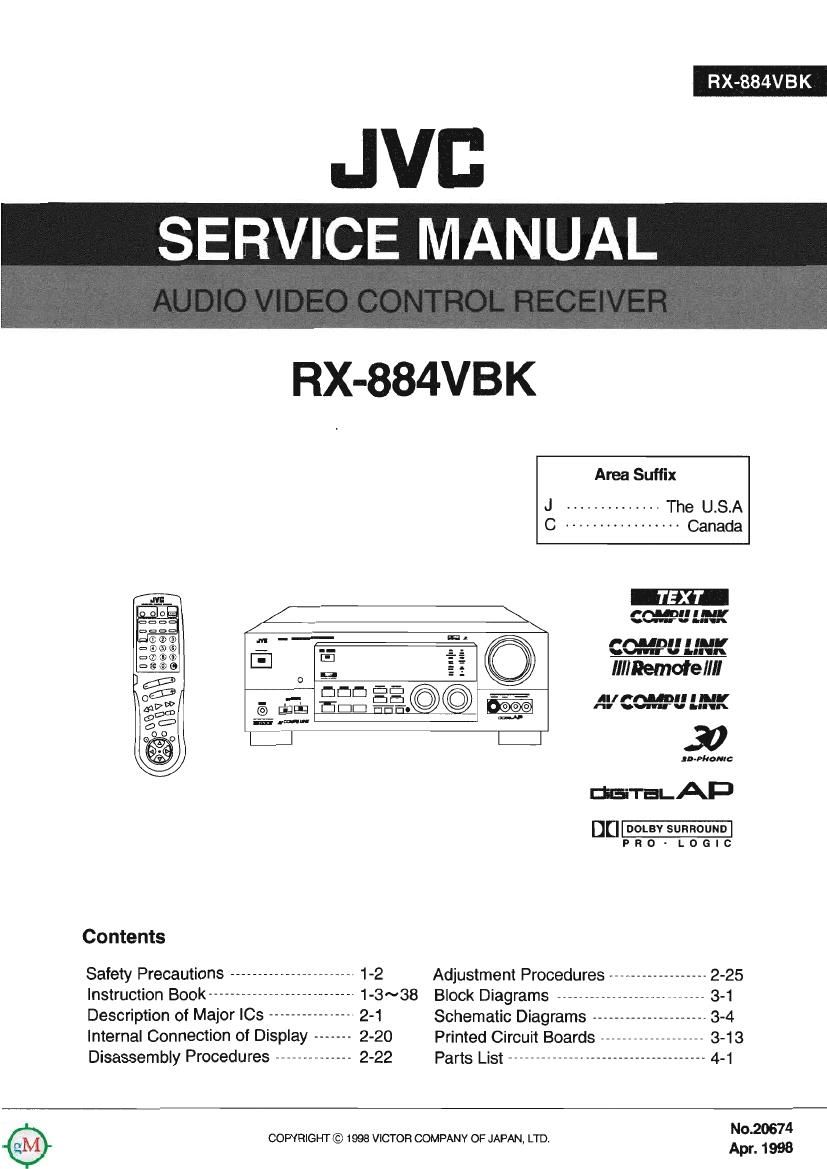 Jvc RX 884 VBK Service Manual