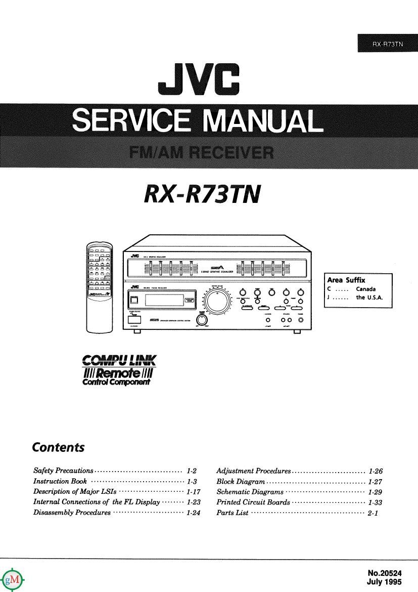 Jvc RXR 73 TN Service Manual