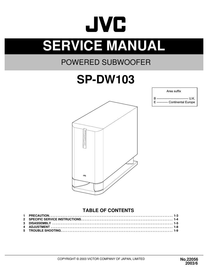 Jvc SPDW 103 Service Manual