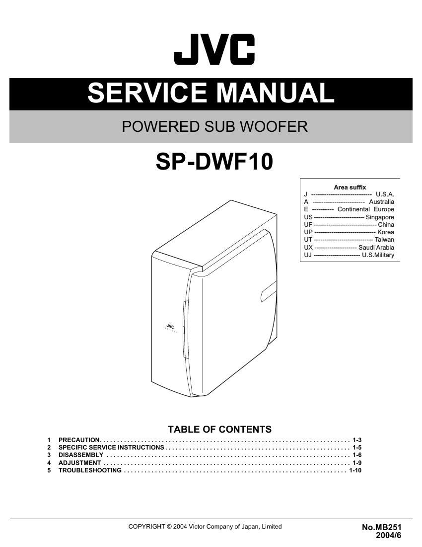 Jvc SPDWF 10 Service Manual
