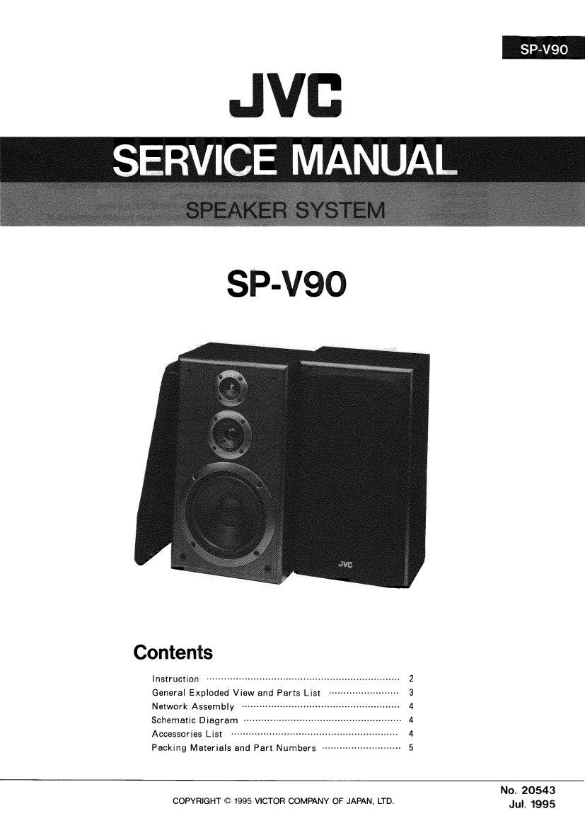 Free Audio Service Manuals - Free download Jvc SPV 90 Service Manual