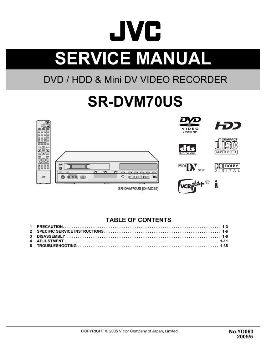 Jvc SRDVM 70 US Service Manual