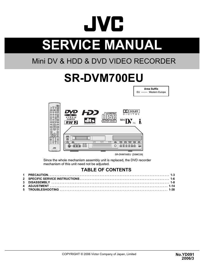 Jvc SRDVM 700 EU Service Manual