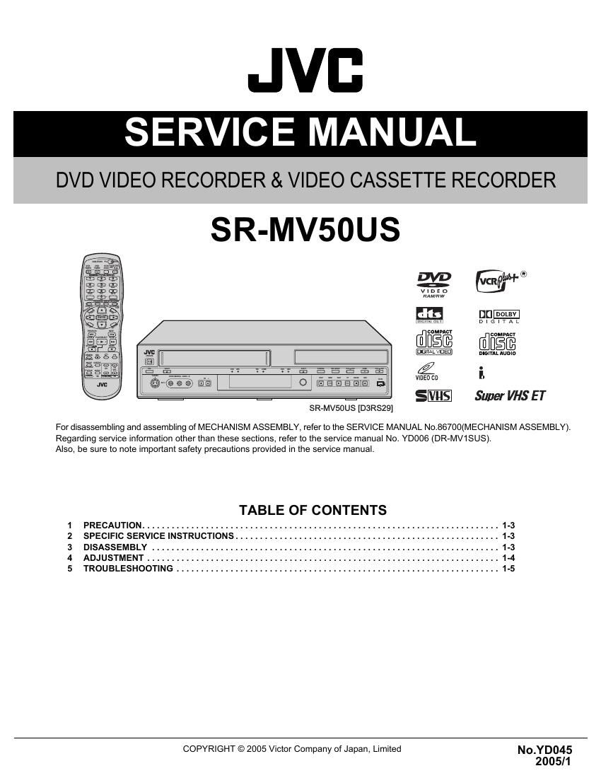 Jvc SRMV 50 US Service Manual