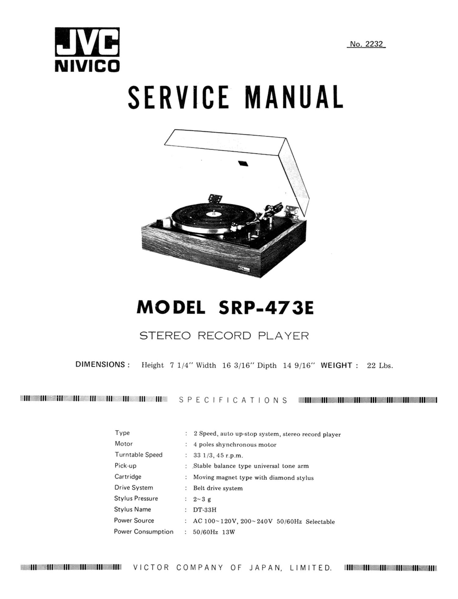 Jvc SRP 437 E Service Manual