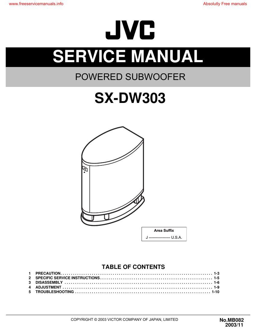 Jvc SXDW 303 Service Manual