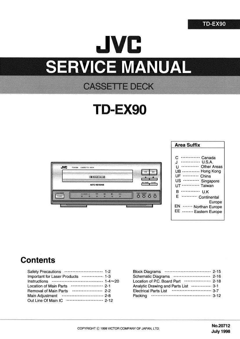 Jvc TDEX 90 Service Manual