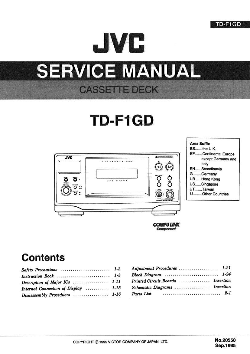Jvc TDF 1 GD Service Manual