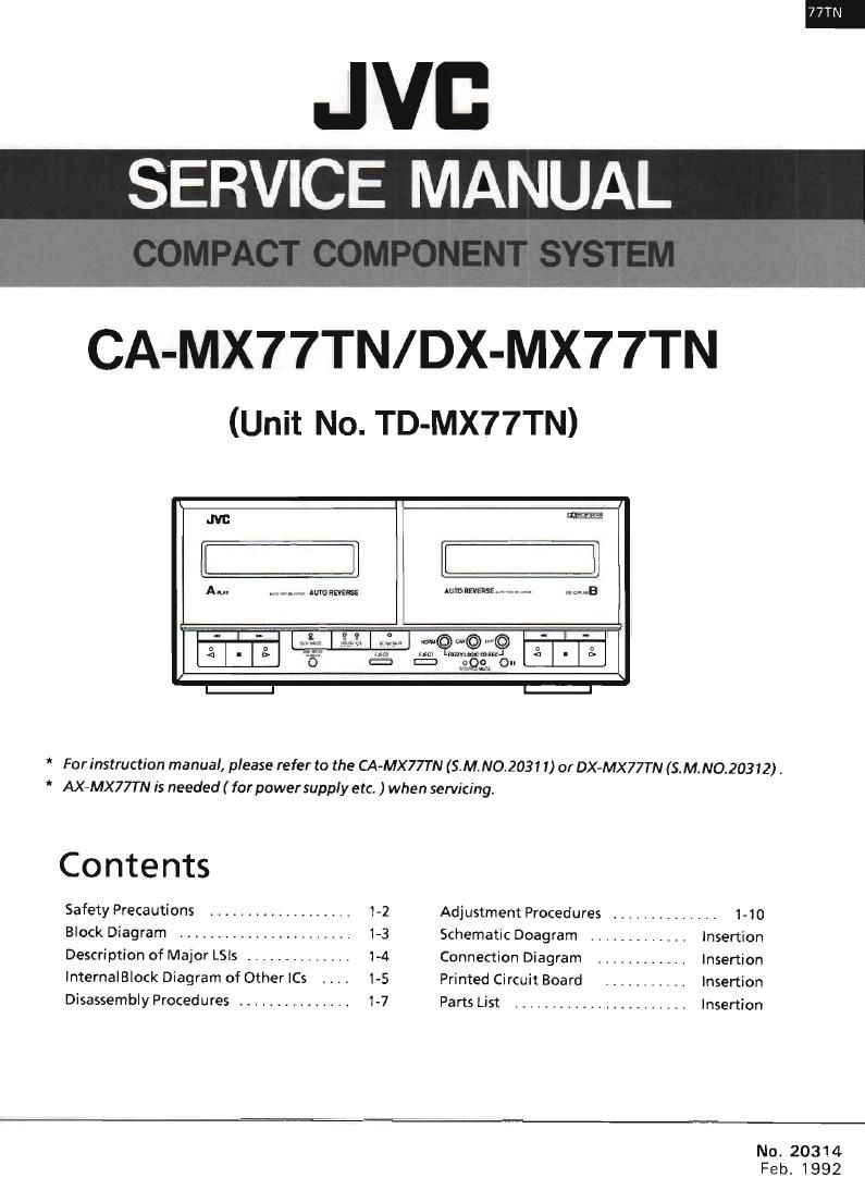 Jvc TDMX 77 TN Service Manual