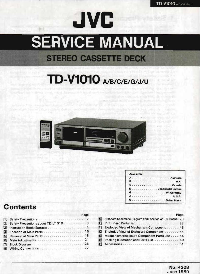 Jvc TDV 1010 Service Manual