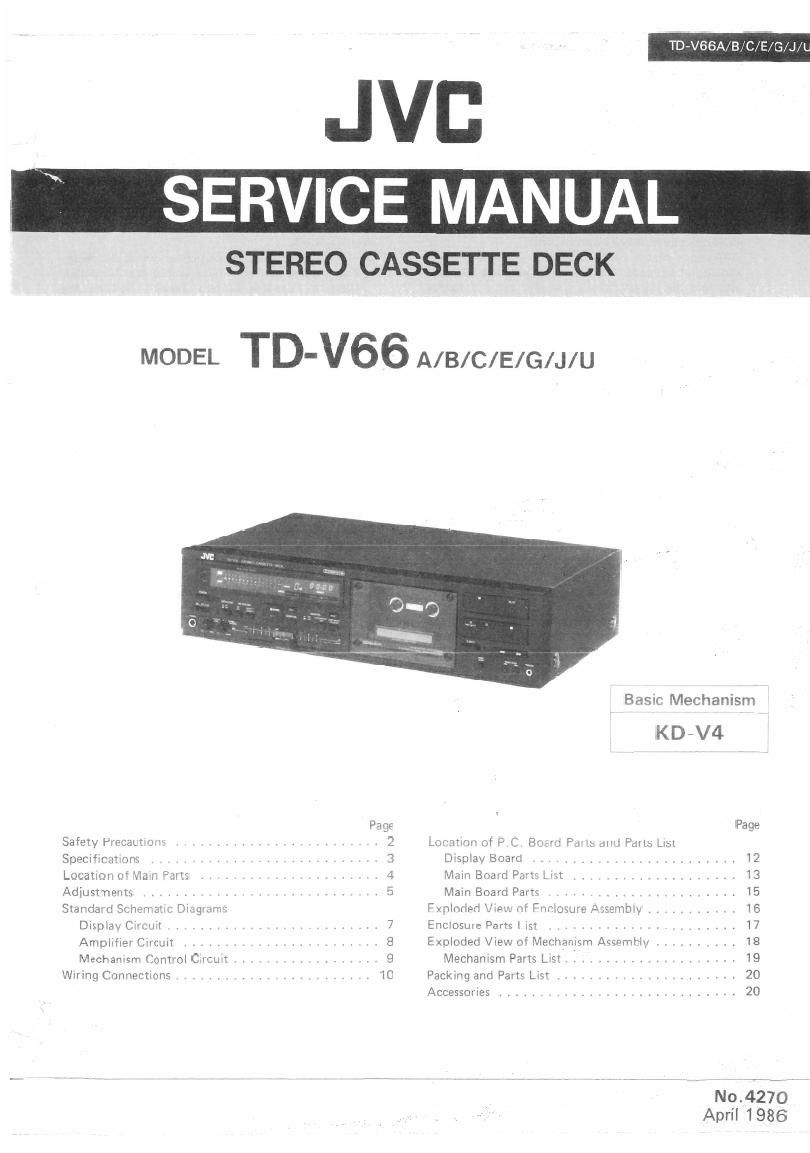 Jvc TDV 66 Service Manual
