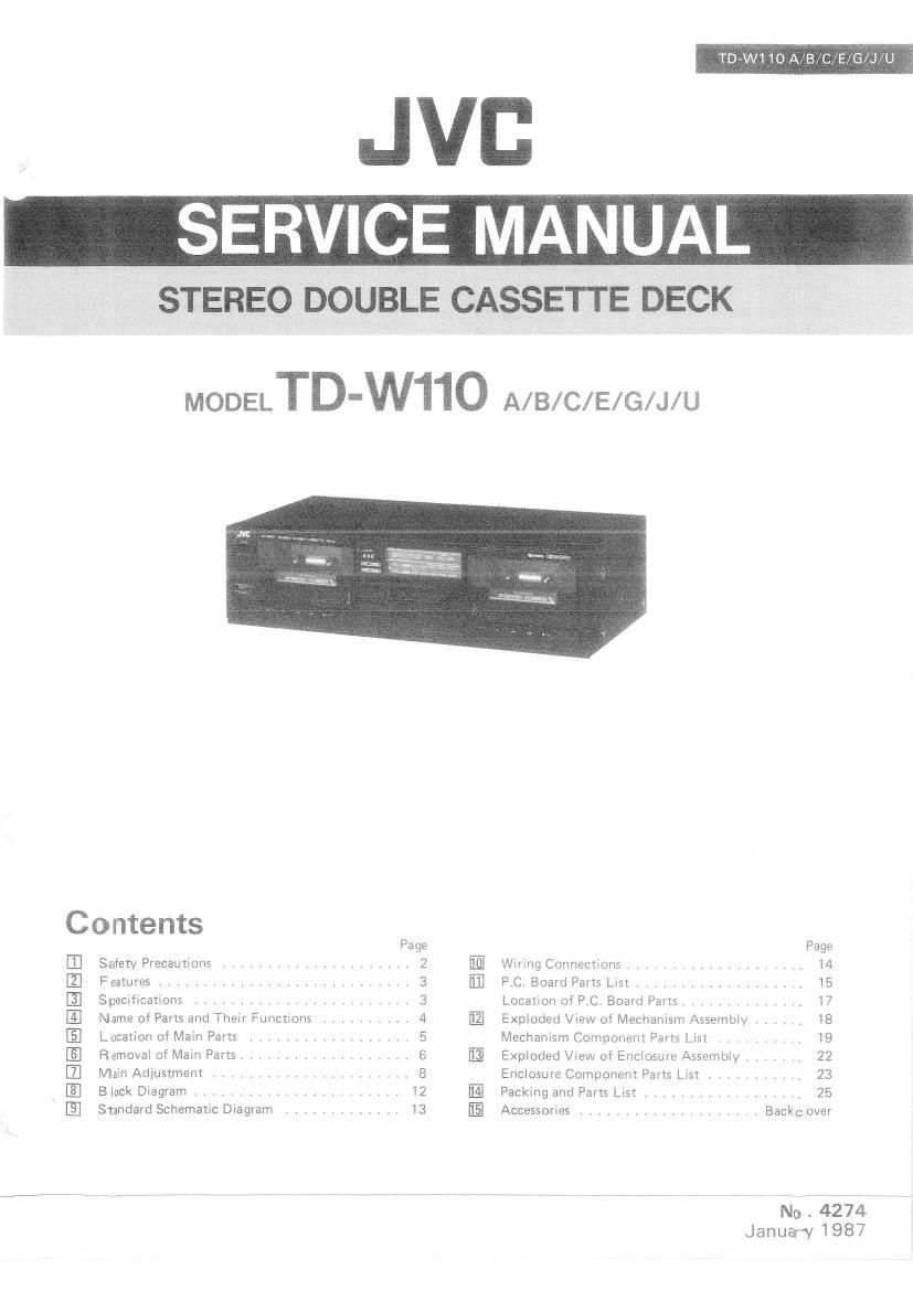 Jvc TDW 110 Service Manual