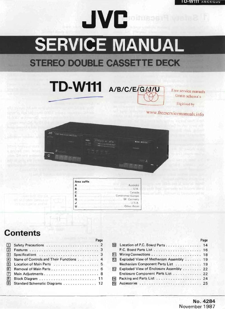 Jvc TDW 111 Service Manual
