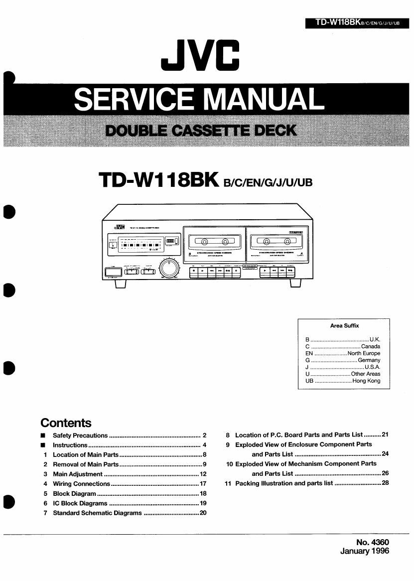 Jvc TDW 118 BK Service Manual