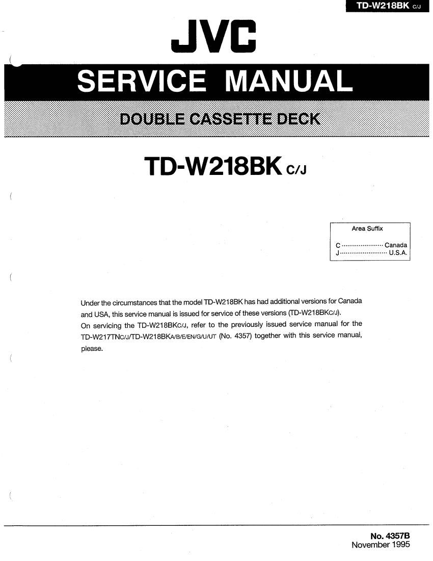 Jvc TDW 218 BK Service Manual