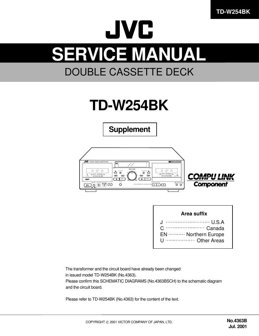 Jvc TDW 254 BK Service Manual
