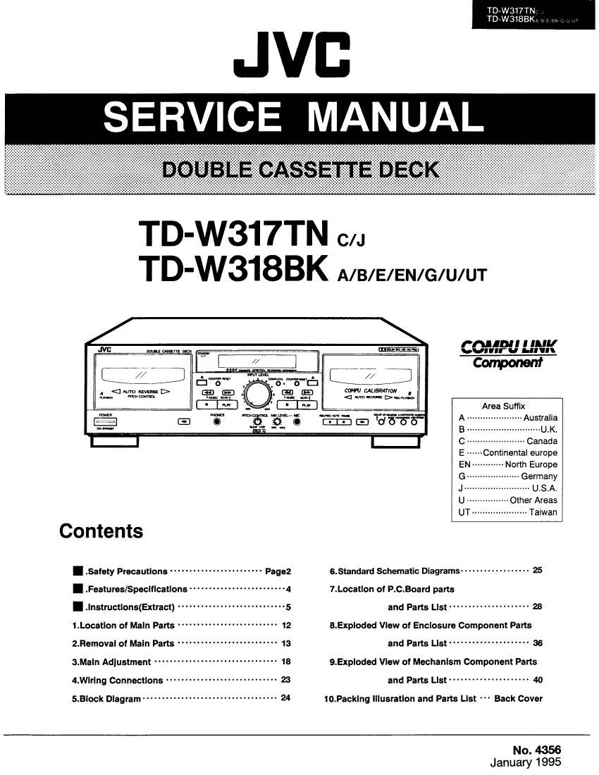 Jvc TDW 317 TN Service Manual
