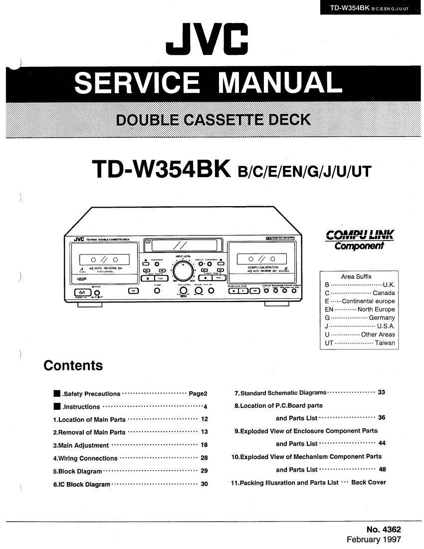 Jvc TDW 354 BK Service Manual
